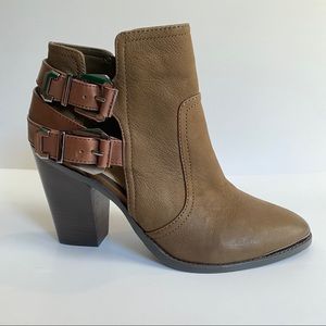 Gianni Bini Leather Block Heel Booties